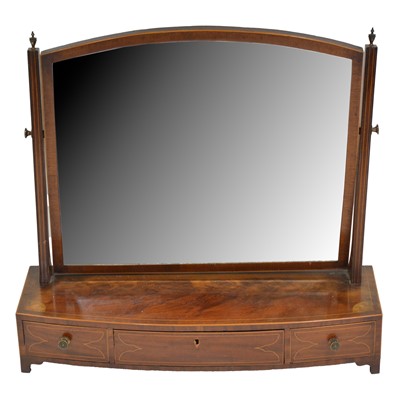 Lot 318 - Mahogany dressing table, Georgian style stool, and mahogany toilet mirror