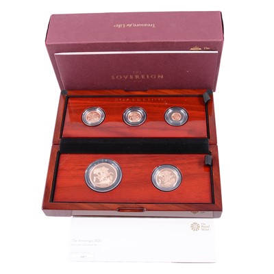 Lot 275 - Royal Mint The Sovereign five coin gold proof set, 2020