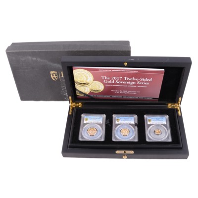 Lot 273 - Hattons of London twelve sided Gold Sovereign Series three coin set, 2017