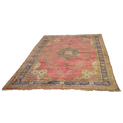 Lot 526 - Large Tabriz carpet, worn