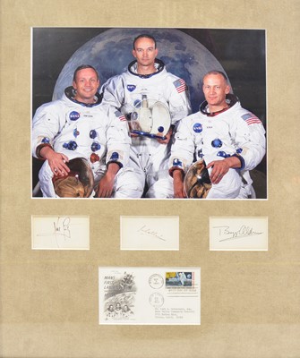 Lot 342 - Framed set of APOLLO 11 astronauts autographs