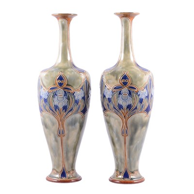 Lot 58 - Pair of Royal Doulton stoneware vases by Francis Pope