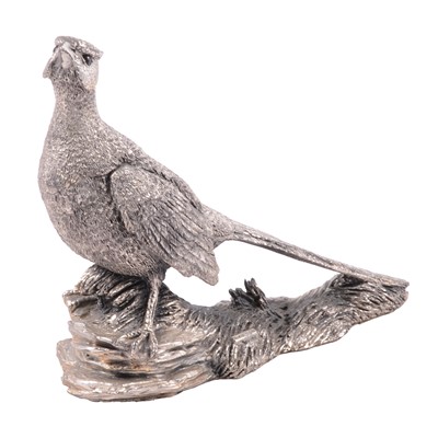 Lot 293 - Modern silver filled model of a pheasant