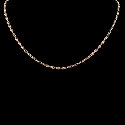 Lot 361 - A 9 carat yellow gold marine link chain necklace.