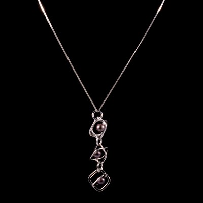 Lot 305 - A cultured pearl and white gold pendant on a white gold chain.