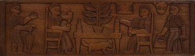 Lot 371 - Carved African hardwood panel