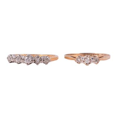 Lot 131 - Two diamond rings.