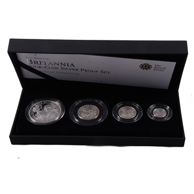 Lot 240 - 2009 Britannia Four-coin Silver Proof Set.