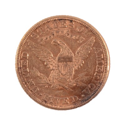 Lot 169 - United States of America Gold 5 Dollar Coin, 1882.