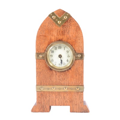 Lot 152 - Victorian Gothic oak cased mantel clock