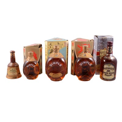 Lot 155a - 3 Bottles of Dimple Whiskey, Chivas Regal & A Bells Decanter