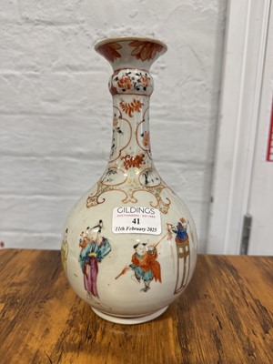 Lot 41 - Chinese polychrome bottle vase