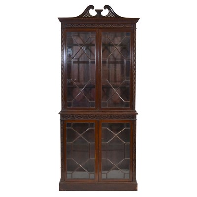 Lot 246 - Victorian Chippendale Revival mahogany cabinet