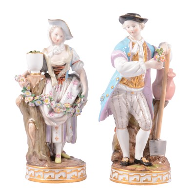 Lot 39 - Pair of Meissen figures of Gardeners