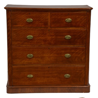 Lot 367 - Victorian flame mahogany chest of drawers