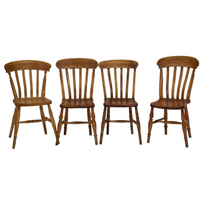 Lot 356 - Four matched pine kitchen chairs