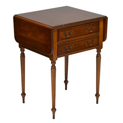 Lot 425 - Reproduction mahogany two drawer side table