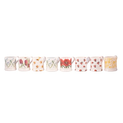 Lot 43 - Emma Bridgewater - eight half pint mugs with flower and insect designs.