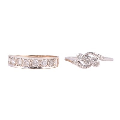 Lot 129 - Two diamond rings.