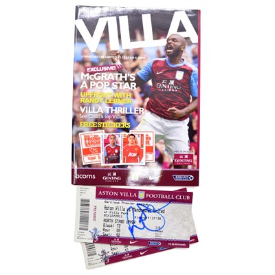 Lot 22 - Aston Villa vs Manchester United matchday programme, signed by Jermaine Jenas