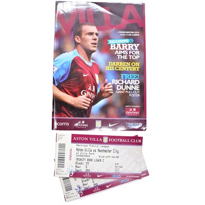 Lot 14 - Aston Villa vs Manchester City signed matchday programme