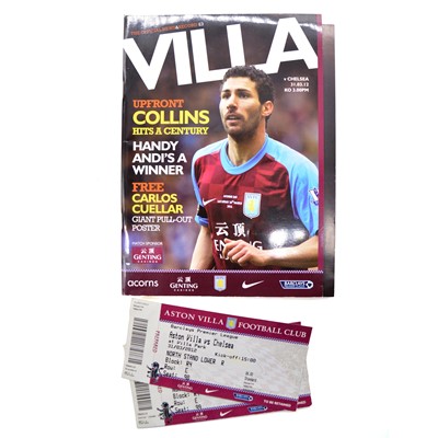 Lot 10 - Aston Villa vs Chelsea signed matchday programme