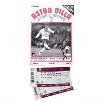 Lot 15 - Aston Villa vs Manchester United signed matchday programme