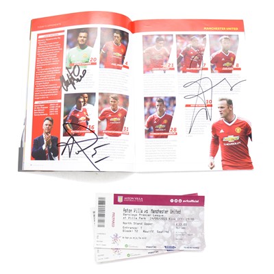 Lot 18 - Aston Villa vs Manchester United signed matchday programme