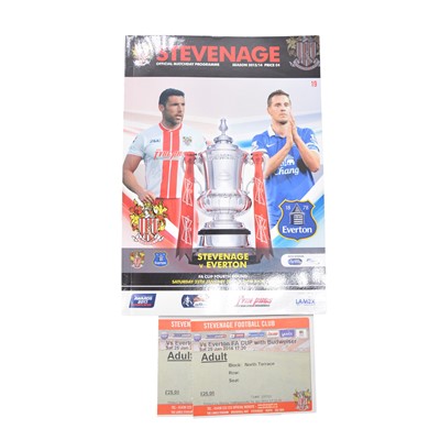 Lot 76 - Stevenage vs Everton matchday programme, signed by Roberto Martinez