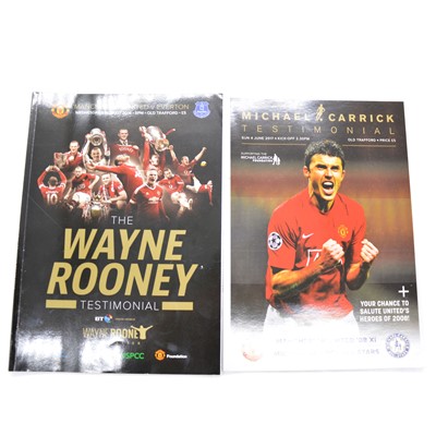 Lot 265 - Two Manchester United testimonial programmes, Michael Carrick and Wayne Rooney