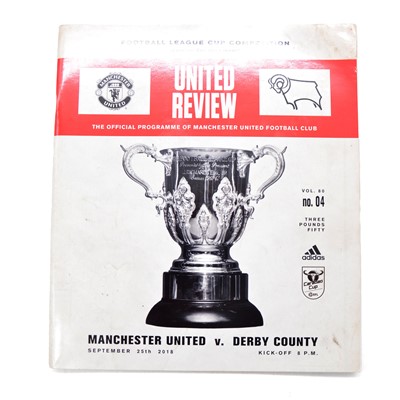 Lot 24 - Manchester United vs Derby signed matchday programme