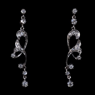 Lot 251 - A pair of diamond drop earrings