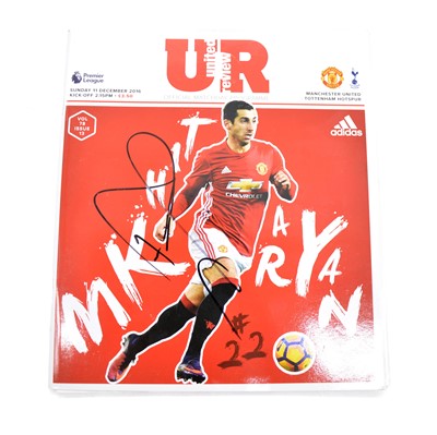 Lot 33 - Manchester United vs Tottenham matchday programme, signed by Henrikh Mkhitaryan