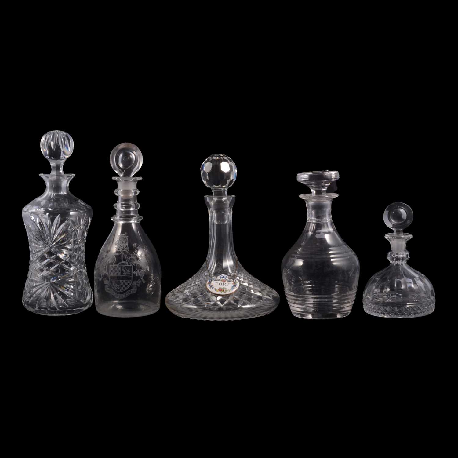 Lot 38 - Ten glass decanters