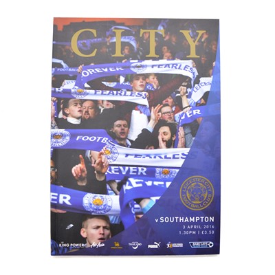 Lot 42 - Leicester City vs Southampton signed matchday programme, including Peter Shilton