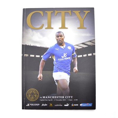 Lot 45 - Leicester City vs Manchester City matchday programme, signed by Tom Meighan