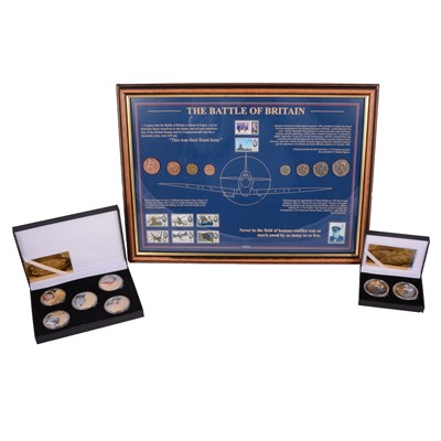 Lot 246 - Gold-plated and silver-plated coins and coin sets, brilliant uncirculated coins.