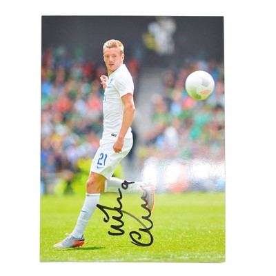 Lot 425 - Signed Jamie Vardy 6x8 colour photograph, whilst playing for England