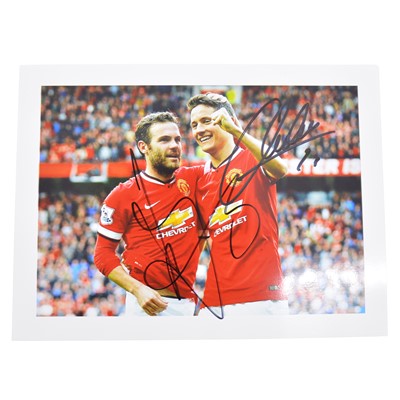 Lot 250 - Signed Juan Mata and Andre Herrera 5x7 colour photograph, Manchester United