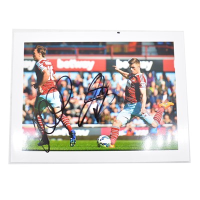 Lot 354 - Signed Mark Noble and possibly Aaron Cresswell 5x7 colour photograph, West Ham United