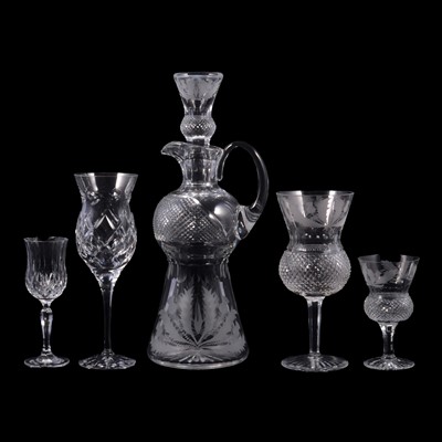 Lot 127 - Suite of Edinburgh Crystal 'Thistle' pattern glassware, and another cut crystal suite