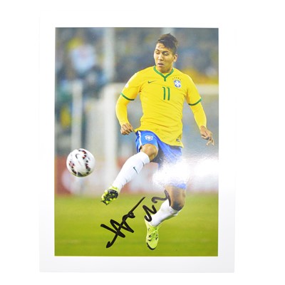 Lot 373 - Signed Roberto Firmino 5x7 colour club photograph, Brazil