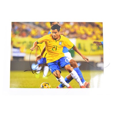 Lot 372 - Signed Phillip Coutinho 5x7 colour photograph, Brazil