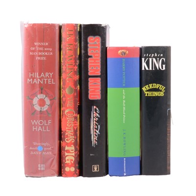 Lot 170 - One box of books, some first editions, Stephen King, Hilary Mantel, Nevil Shute, J K Rowling.