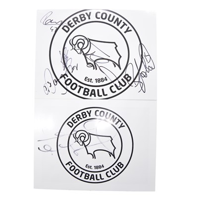 Lot 179 - Two signed Derby County 5x7 colour club badges