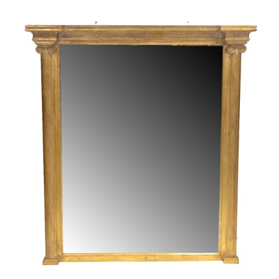 Lot 276 - Modern gilt finish overmantel mirror