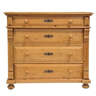 Lot 298 - Continental stripped pine chest of drawers