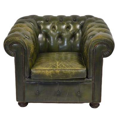 Lot 351 - Leather Chesterfield armchair