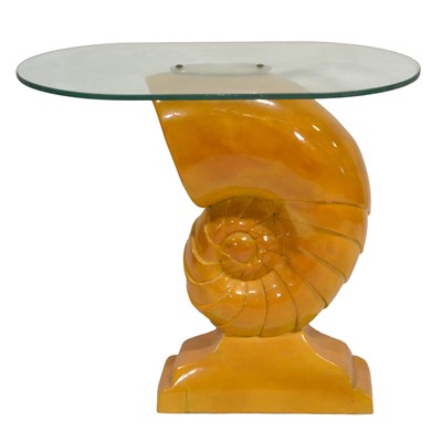 Lot 274 - Art Deco Nautilus coffee table, oval glass top