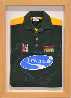 Lot 259 - Leicestershire 'Foxes' County Cricket framed signed shirt